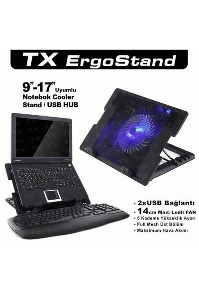 TX Acnbergst 13" ~ 17" Abs Plastik Siyah Notebook Soğutucu