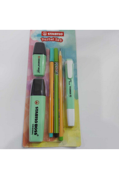 Stabilo مجموعة أقلام تمييز باللون الأخضر الباستيل - 6 قطع 70/116-6