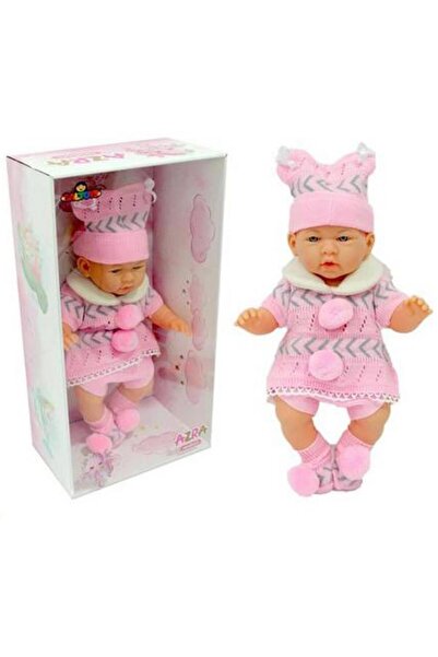 Genel Markalar Azra Bebek Newborn Pembe-Gri Triko Elbiseli