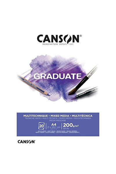 Canson Тетрадка за дипломиране по рисуване 200гр А4 20 листа