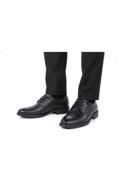 LİCCAS Men's Winter Shoes Genuine Leather Rubber Sole Lace-Up Resistant to Bl...