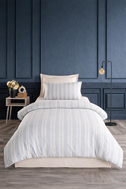 Eponj Home طقم غطاء لحاف رياضي مخطط ذو خط ناعم