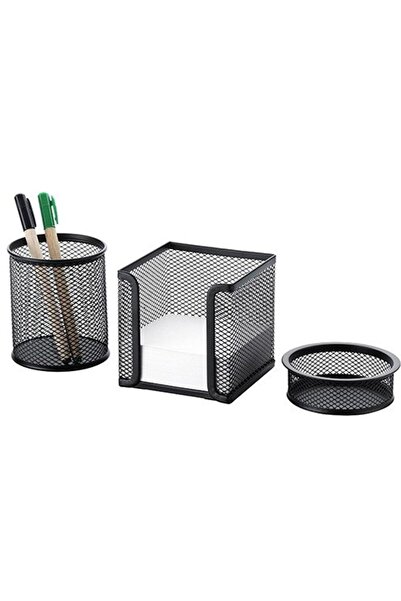 Cassa طقم سطح مكتب شبكي مكون من 3 قطع - أسود 8915