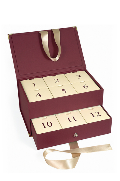 Paranagöre Advent Calender Bordo Renk Kurdeleli Çekmeceli Boş Hediye Kutusu