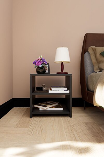 Mirobi Eko Komodin Yan Sehpa Dekoratif Antrasit