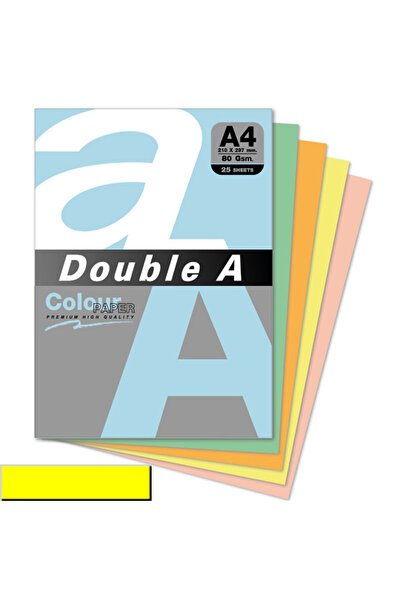 double ورق تصوير ليموني مقاس A4 مكون من 25 قطعة
