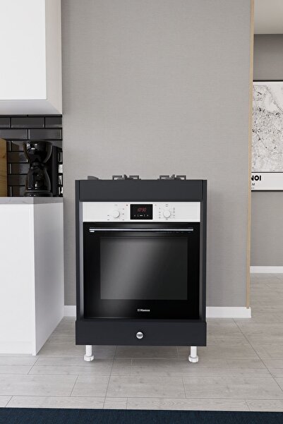 Mirobi Harmony Ankastre Modülü Kabini Açık Antrasit Fırın Ocak Dolabı Kapaklı...