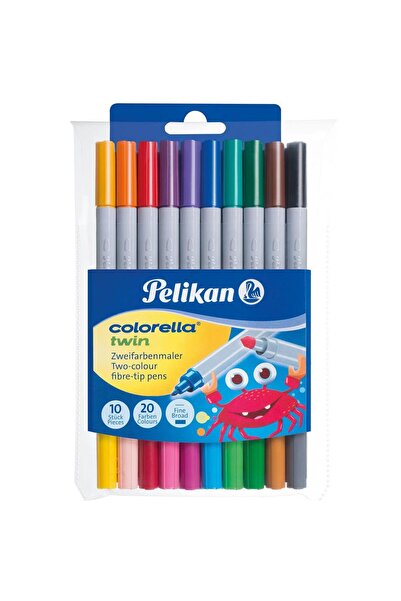 Pelikan Keçeli Kalem Colorella 2 Li Uç 20 Renk 10 Lu 949 511