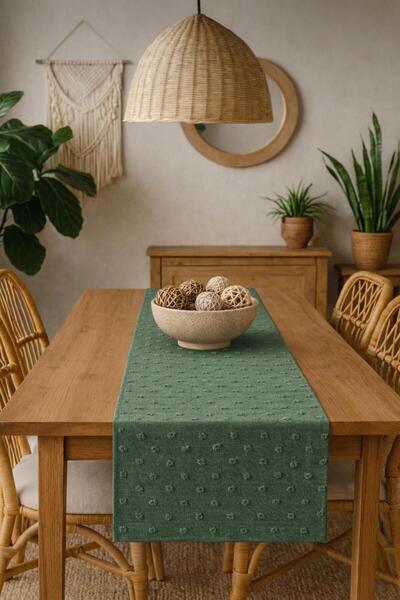 bufidik Πολυτελής Runner με Υφή Pompon 40x140 εκ.