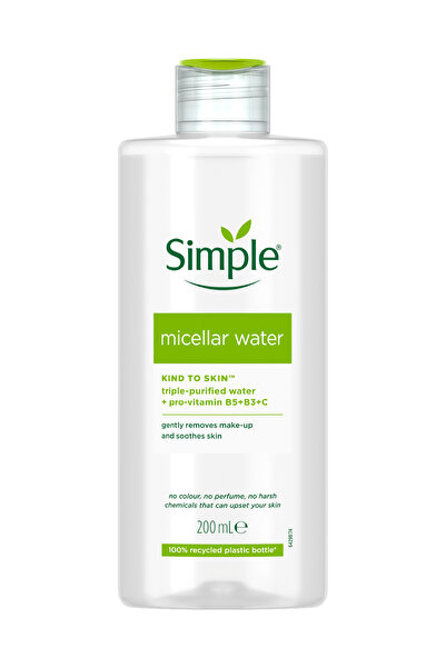 Simple Kind to Skin Micellar Ovalama Gerektirmeyen Gözenek Açıcı Nemlendirici Makyaj Temizleme Suyu 200 ML