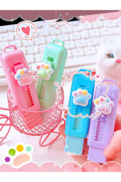 NaSaDAN Sevimli Patili Sürgülü Mekanizmalı Silgi – Tekli Pastel Renk