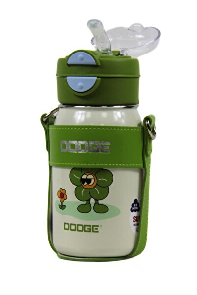 DODGE DB-24502 Çift Kullanım Pipetli/Rahat İçim Yeşil 520ml Çelik Matara