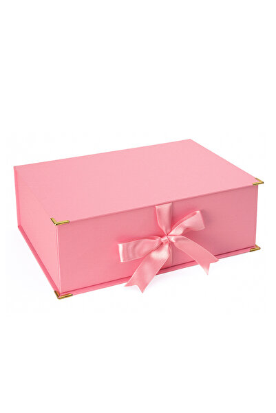 Paranagöre Pembe Premium Kurdeleli Fantazi Mukavva Boş Hediye Kutusu ( 25 x 3...