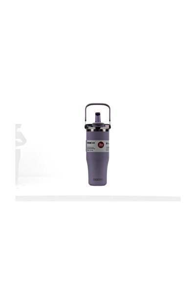 DODGE DB-24584 Çift Kullanım Pipetli/Rahat İçim Mor 1200ml Çelik Matara