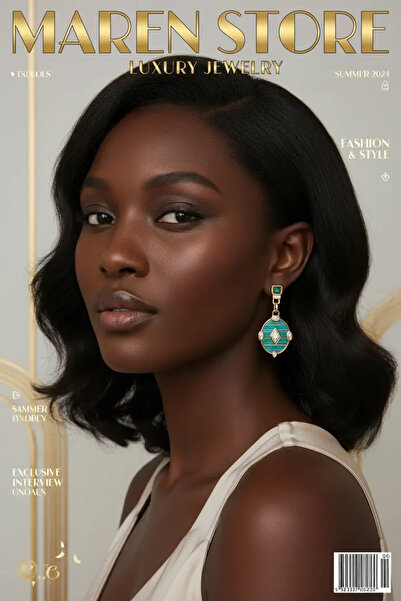 Maren Store Steel Green Detailed Earrings