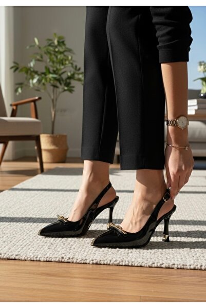 Ceylans Rugan Arkası Açık Sivri Burun Kadın Stiletto FF12Y