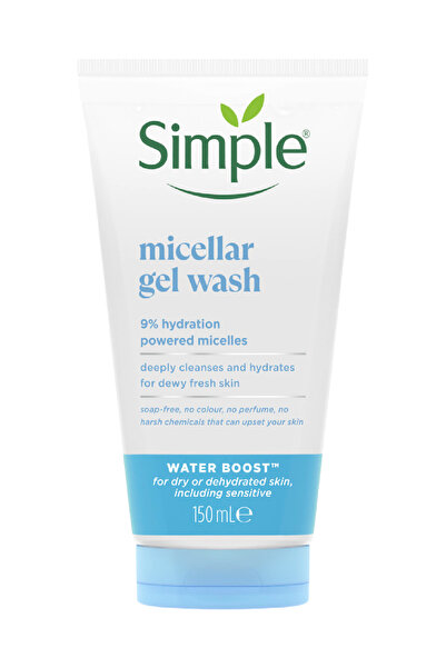 Simple Water Boost Micellar Kuru ve Mat Ciltleri Canlandıran Nemlendiricili Yüz Temizleme Jeli 150 ML