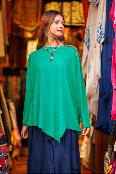 Miss Boheme Green Color Piece Detailed Blouse