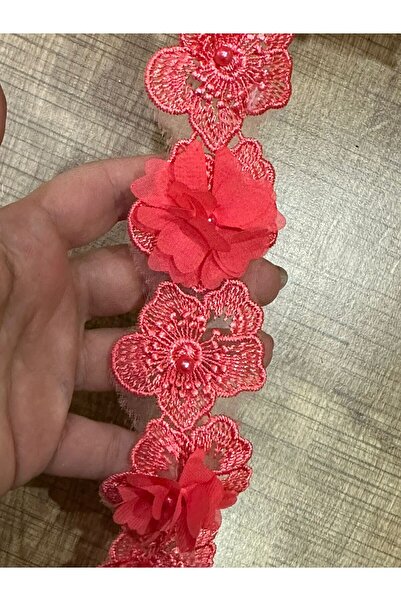 Gönülden Tasarım En 5 Cm Nakış İşleme Güpür Çiçekli Şerit Dikiş Aksesuarı 1 M...