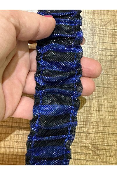 Gönülden Tasarım Sjajna traka širine 4 cm, pribor za šivenje, 1 metar, PLAVA