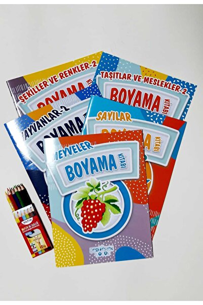 Yediveren Çocuk Coloring Books Set with Pen Gift-2 / 5 Book Set