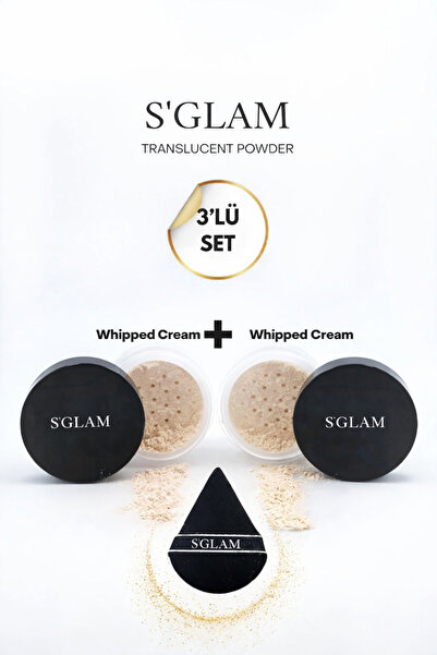 S'GLAM Pudra Seti Ve Pudra Süngeri (Bej-Bej)
