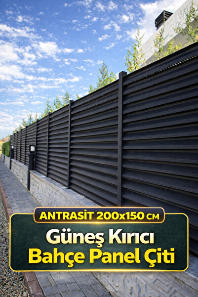 Konak Tel Çit Aksaray Panjur (ANTRASİT 200x150 CM) Güneş Kırıcı Bahçe Panel Ç...