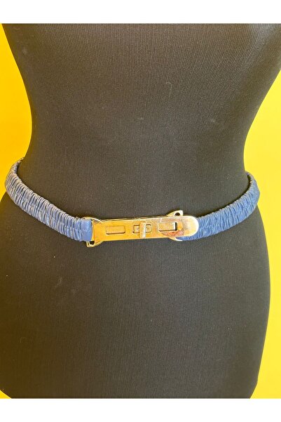 Gönülden Tasarım Кожен колан с метална катарама и еластична лента за жени