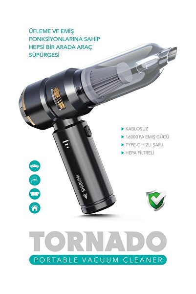 TeknoluxTeknoloji Araç Süpürgesi 16.000PA Taşınabilir 100W Güçlü Emiş Gücü & ...