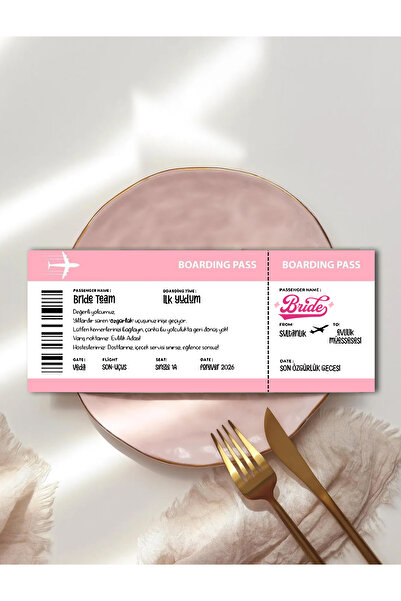 Pankart Evi Bekarlığa Veda Partisi 6 adet Eğlenceli Nedime Uçak Bileti - Brid...