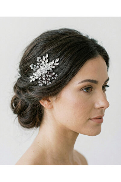 gelinmz Coroană de mireasă și accesoriu de păr pentru nuntă și logodnă, cu pi...