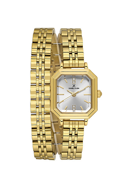 Daniel Klein ساعة نسائية فاخرة من الفولاذ المقاوم للصدأ مطلية بالذهب DK.1.140...