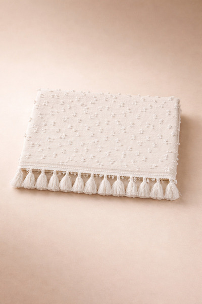 bufidik Minimal Ponpon Dokulu Püsküllü Runner 40x140 cm