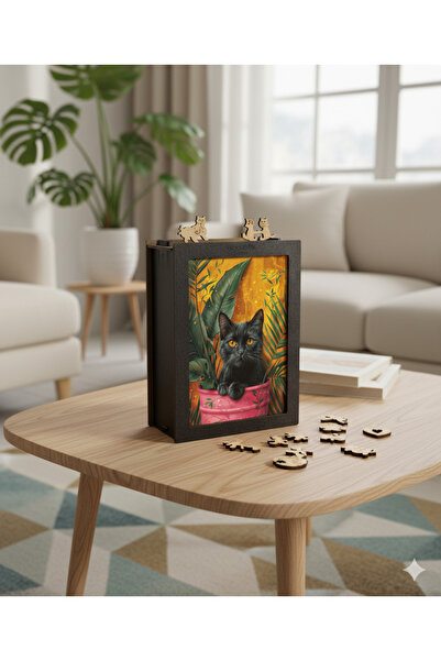 WoodMix Puzzles Black Cat in the Urban Jungle - 240 Pieces