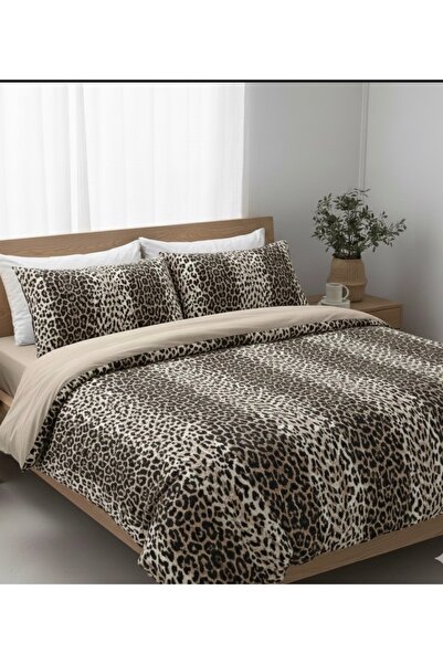LaLiva Постільна білизна з леопардовим візерунком, двоспальне, з гумкою