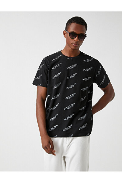 Koton Tricou imprimat cu slogan cu decolteu rotund