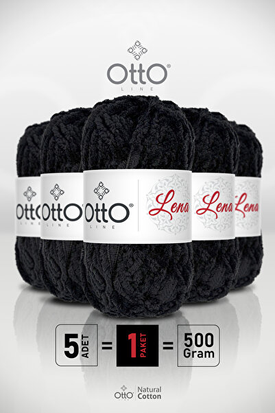 Otto Lena - Black - 5-Pack - 100Gr/75M - Foxfur Fur Yarn