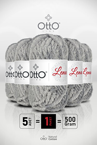 Otto لينا - رمادي فاتح - عبوة من 5 قطع - 100 جرام/75 متر - خيط فرو الثعلب