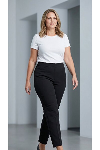 Zeromiss بنطلون شتوي أسود سميك خفيف الوزن ضيق الساق محبوك من الفولاذ