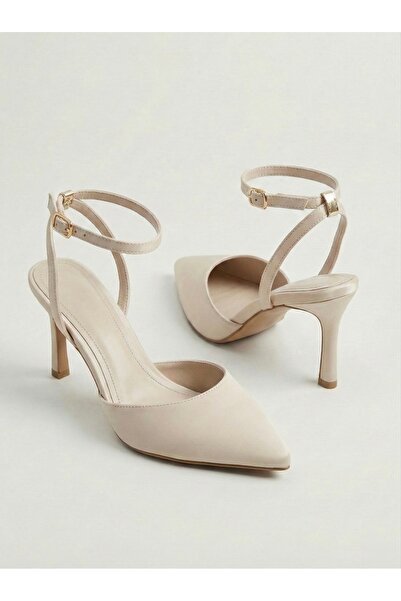 JOİN POLO Kadın Saten Sivri Burun Bilekten Bağlamalı Stiletto |Topuklu Abiye ...