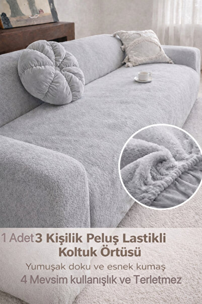 seltenet Yumuşacık Welsoft Lastikli 3 Kişilik Koltuk Örtüsü Kaymaz,Esnek,Yıka...