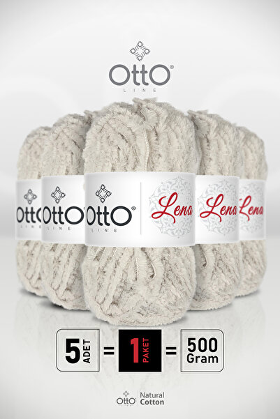 Otto Lena - Piatră - Pachet de 5 bucăți - 100gr/75m - Șnur de blană de vulpe