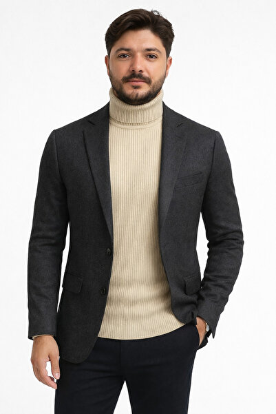 EMKA GİYİM Men's Beige Full Turtleneck Turtleneck Sweater