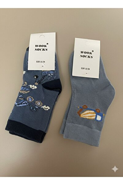 WOOK SOCKS جوارب أطفال منقوشة مكونة من قطعتين