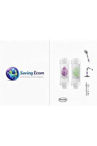 H2O فلتر دش فيتامين سي من قطعتين، فلتر رأس الدش لإزالة رواسب الكلور والفلوراي...