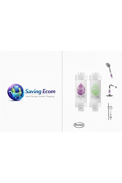 Hyalrgyne فلتر استحمام ACTION بفيتامين C، عبوة من قطعتين - يُحسّن البشرة والش...