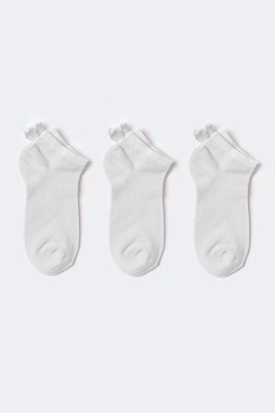 Katia&Bony Pack of 3 Soft Bamboo Girl's Step Socks White/White/White