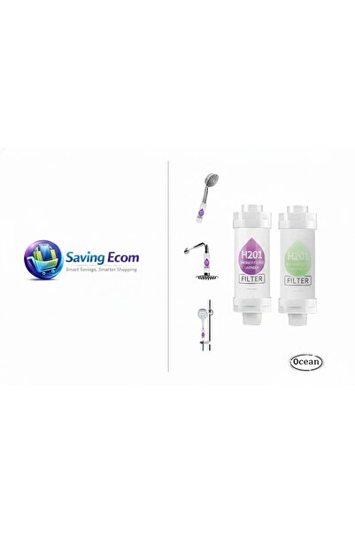 GENERAL Two-piece Vitamin C shower filter, shower head filter for removing ch...