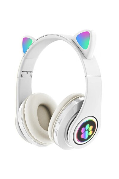 divendi-ro Căști On-Ear Bluetooth 5.0, wireless, cu urechi de pisică și lumin...
