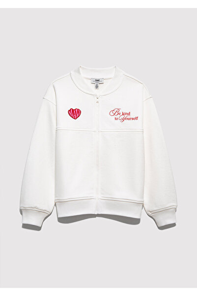 Mavi Kalp Printed Ecru Bomber Jacket 7S10174-70057